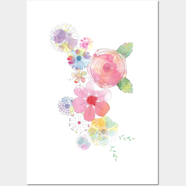 Vintage flowers Wall Art by hedehede